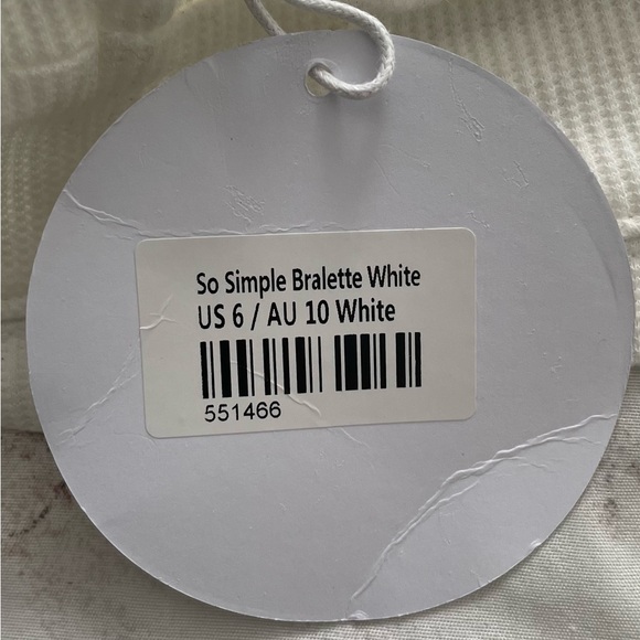 NWT Princess Polly So Simple white ribbed lined bralette, size 6 athleisure - Picture 6 of 15